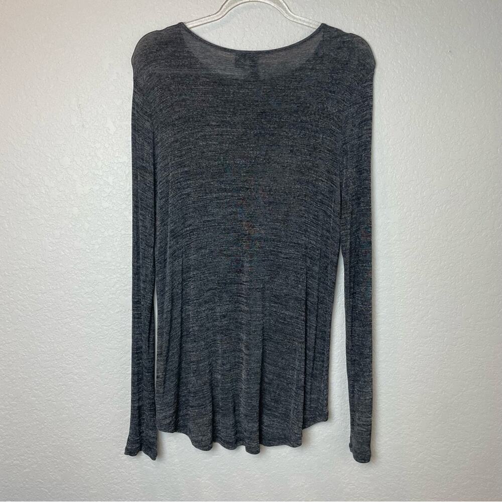 CYNTHIA ROWLEY Black & Charcoal Heathered Long Sleeve Top Size XL - Picture 6 of 7